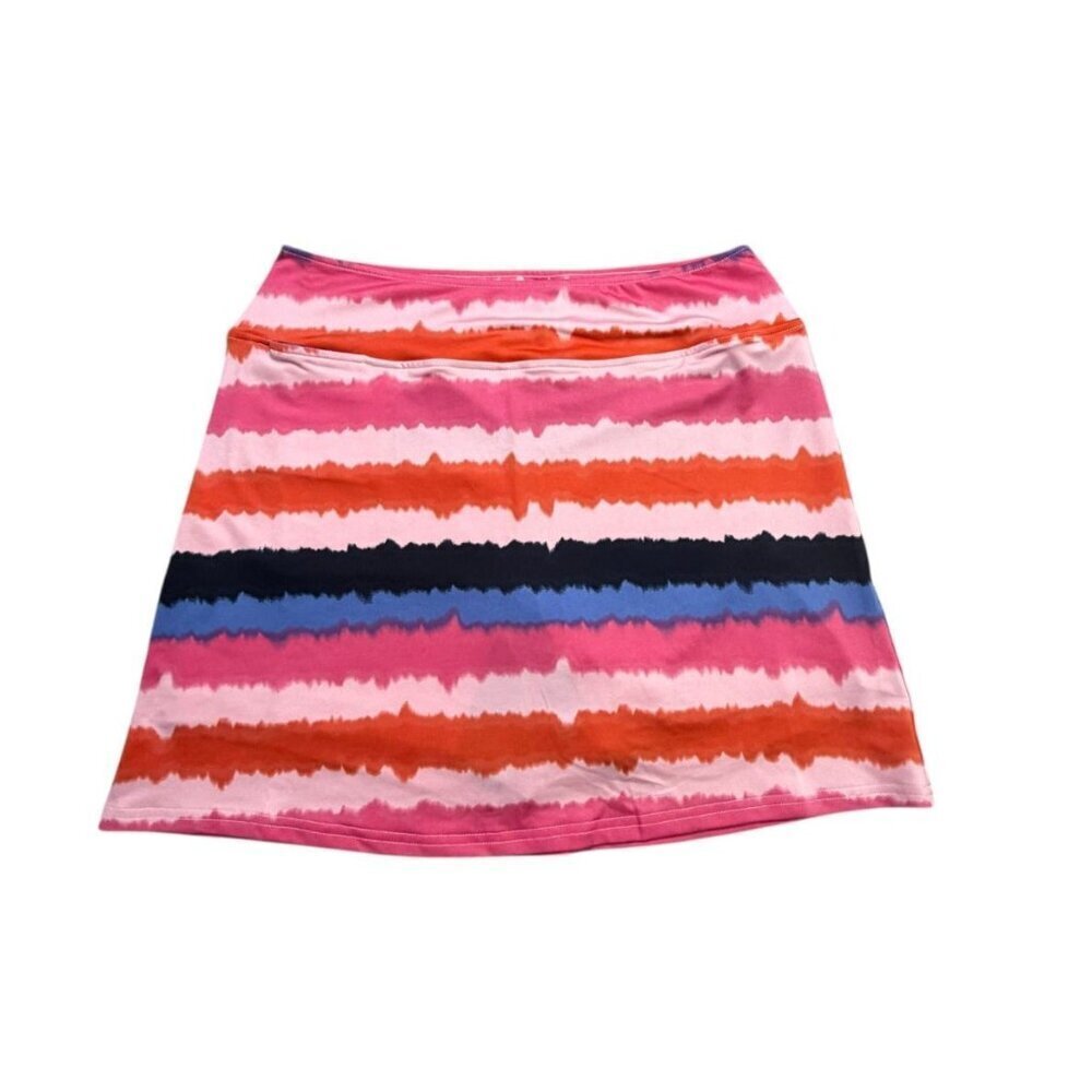 Golftini Radiant Pull On A-Line Skort XL Pink Label Tie Dye Stripes NWT